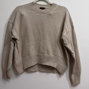 Quince Classic Beige Crew Neck Sweater